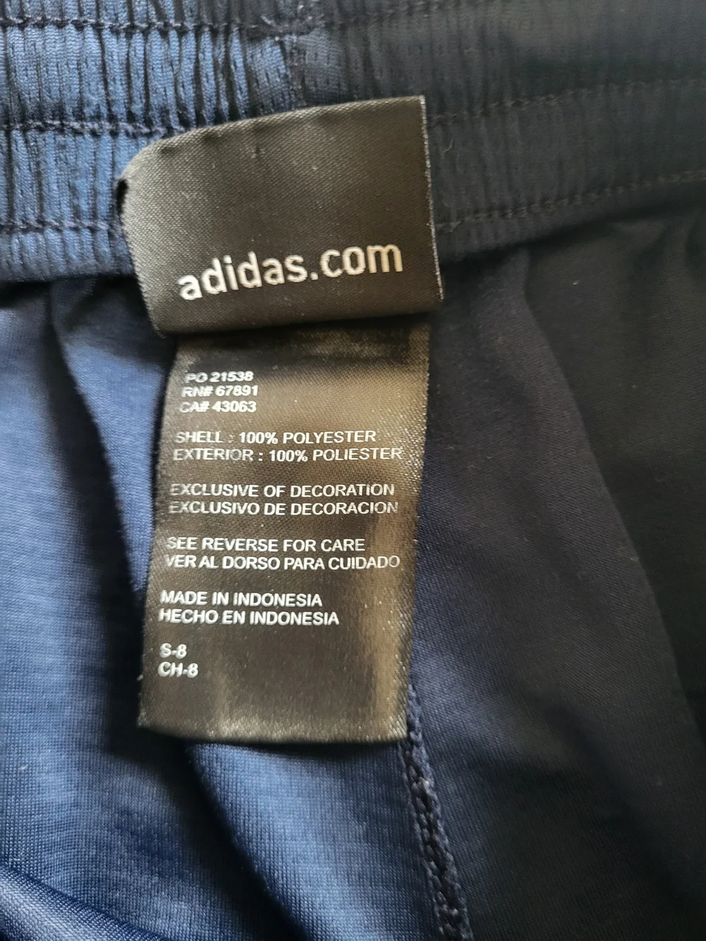 adidas Navy Blue Athletic Shorts with Gray Trim